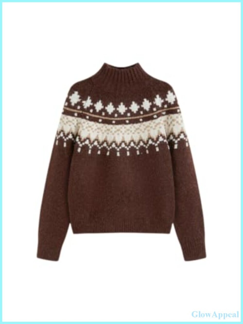 Women's Fair Isle Wool Blend Sweater Long Sleeve Pullover